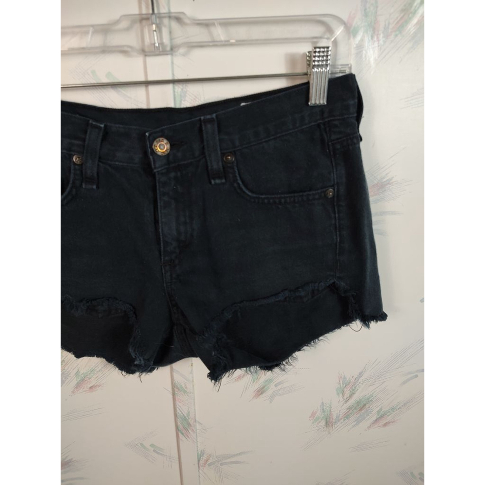 Rag & Bone Black Cut Off Jean Shorts 24 - Picture 3 of 12